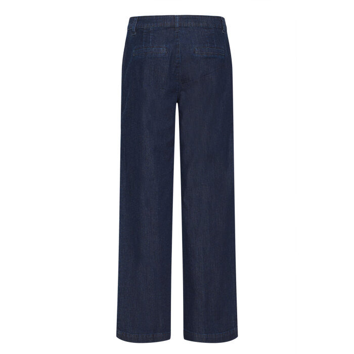 Pulz Jeans ( Dame )  - PULZ - PZALLIE HW PANT WIDE LEG | JEANS DARK BLUE DENIM
