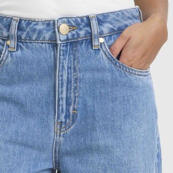 Pulz Jeans ( Dame )  - PULZ - PZAPRIL JEANS WIDE LEG | JEANS MEDIUM BLUE DENIM