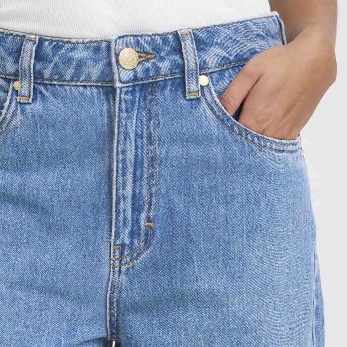 Pulz Jeans ( Dame )  - PULZ - PZAPRIL JEANS WIDE LEG | JEANS MEDIUM BLUE DENIM