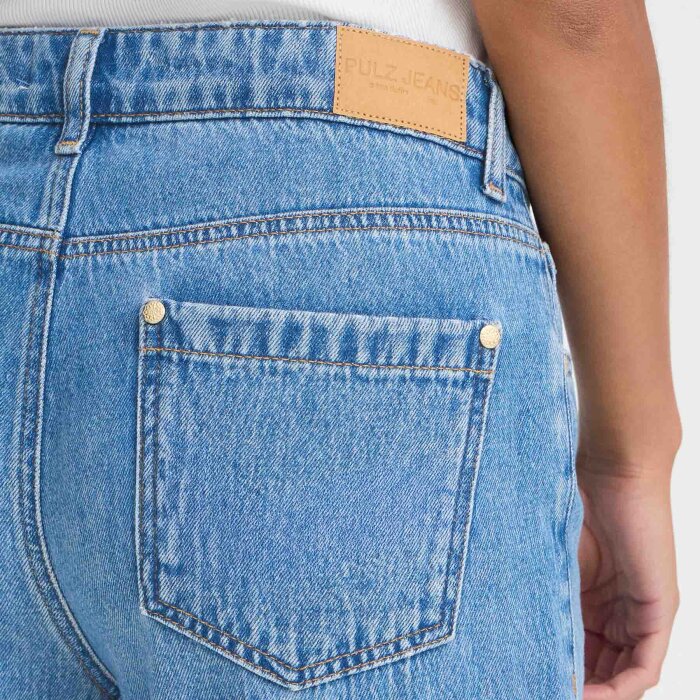 Pulz Jeans ( Dame )  - PULZ - PZAPRIL JEANS WIDE LEG | JEANS MEDIUM BLUE DENIM