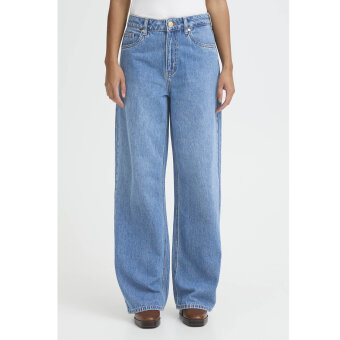 Pulz Jeans ( Dame )  - PULZ - PZAPRIL JEANS WIDE LEG | JEANS MEDIUM BLUE DENIM