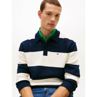 Tommy Hilfiger  - Tommy Hilfiger - Full Milano LS polo | Strik Dark Night Navy