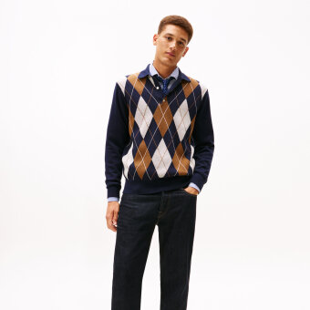 Tommy Hilfiger  - Tommy Hilfiger - Argyle rugby | Strik Desert Sky