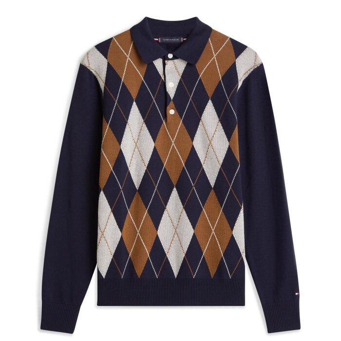 Tommy Hilfiger  - Tommy Hilfiger - Argyle rugby | Strik Desert Sky