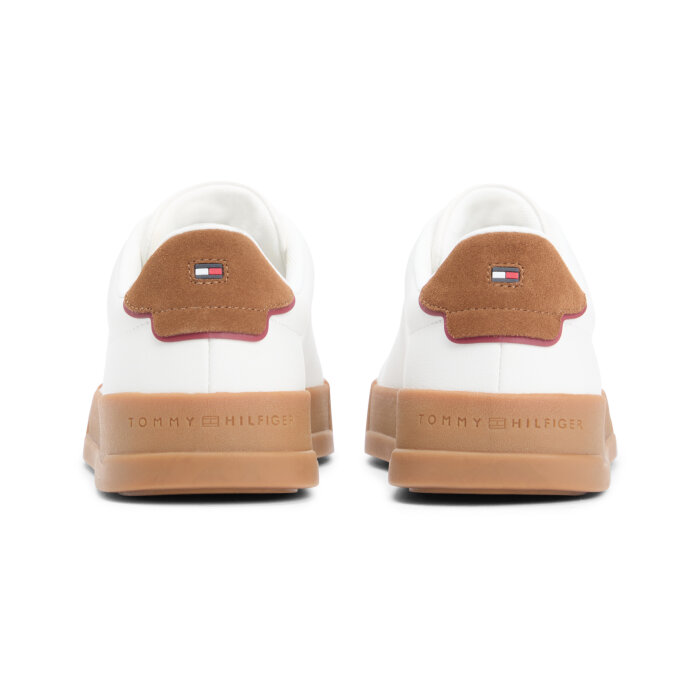 Tommy Hilfiger  - Tommy Hilfiger - TH court | Sneakers Ecru Regatta red