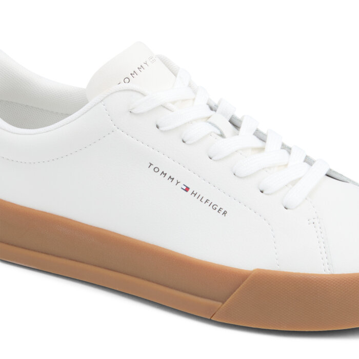 Tommy Hilfiger  - Tommy Hilfiger - TH court | Sneakers Ecru Regatta red