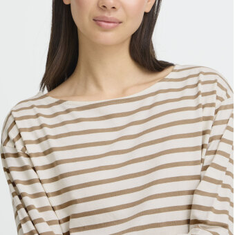 ICHI ( Dame ) - ICHI - IHMIRA BOATNECK LS2 | T-SHIRT SEPIA TINT