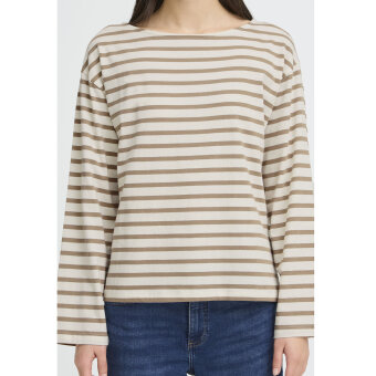 ICHI ( Dame ) - ICHI - IHMIRA BOATNECK LS2 | T-SHIRT SEPIA TINT
