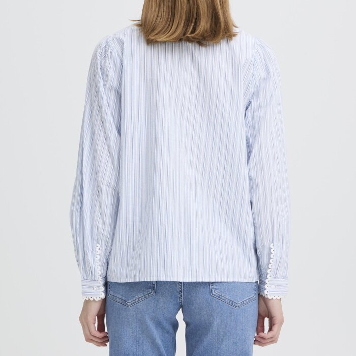 ICHI ( Dame ) - ICHI - IHLITU SH | SKJORTE CREAM W. BLUE STRIPES