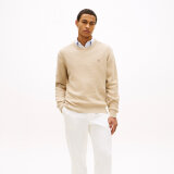 Tommy Hilfiger - Tommy Hilfiger - TH Structure crew neck | Strik Sandalwood Tommy Hilfiger - Tommy Hilfiger - TH Structure crew neck | Strik Sandalwood