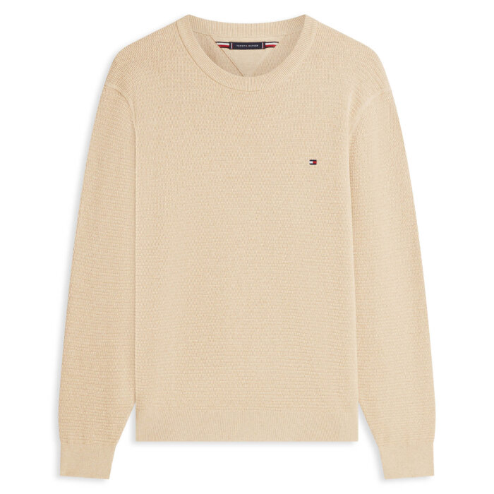 Tommy Hilfiger  - Tommy Hilfiger - TH Structure crew neck | Strik Sandalwood