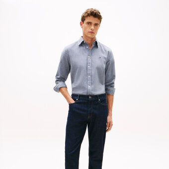 Tommy Hilfiger  - Tommy Hilfiger - TH Flex dobby shirt | Skjorte Carbon Navy