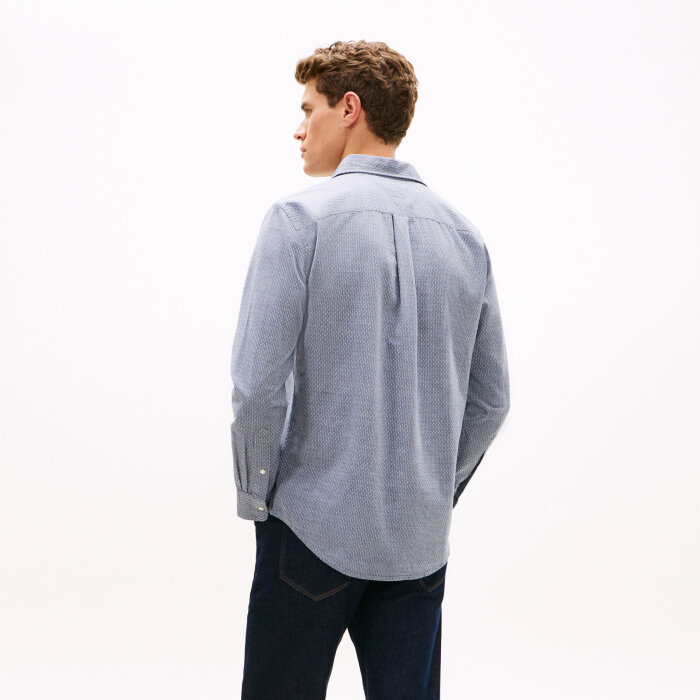 Tommy Hilfiger  - Tommy Hilfiger - TH Flex dobby shirt | Skjorte Carbon Navy