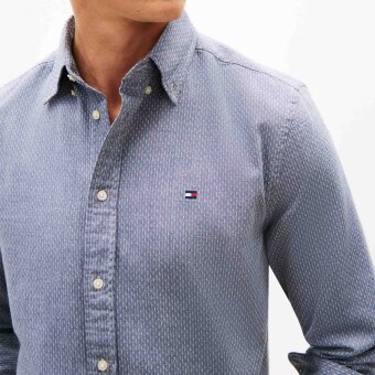 Tommy Hilfiger  - Tommy Hilfiger - TH Flex dobby shirt | Skjorte Carbon Navy