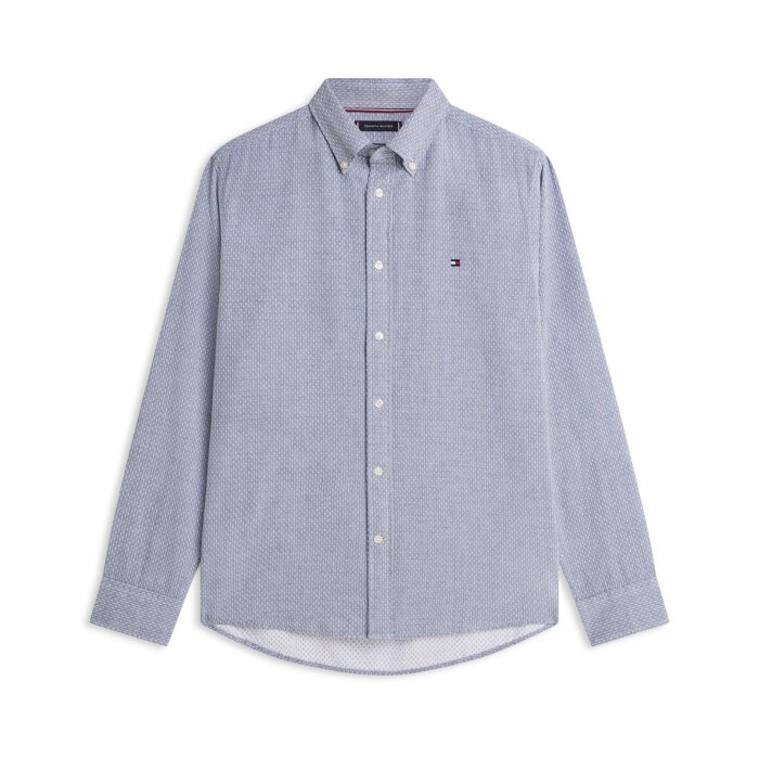 Tommy Hilfiger  - Tommy Hilfiger - TH Flex dobby shirt | Skjorte Carbon Navy