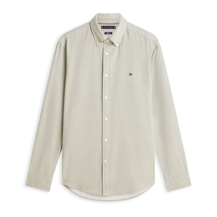 Tommy Hilfiger  - Tommy Hilfiger - TH Flex dobby shirt | Skjorte  Dark Artischoke