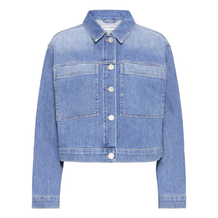Pulz Jeans ( Dame )  - PULZ - PZANNI JACKET | JAKKE MEDIUM BLUE DENIM