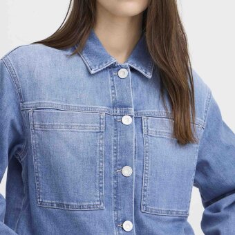 Pulz Jeans ( Dame )  - PULZ - PZANNI JACKET | JAKKE 200005 MEDIUM BLUE DENIM