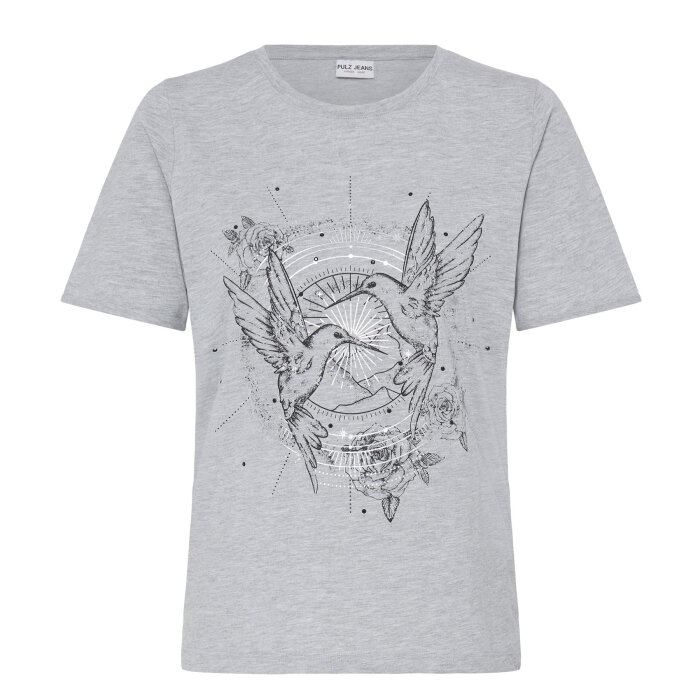 Pulz Jeans ( Dame )  - PULZ - PZADABELLE | T-SHIRT MEDIUM GREY MELANGE