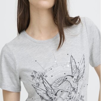 Pulz Jeans ( Dame )  - PULZ - PZADABELLE | T-SHIRT MEDIUM GREY MELANGE