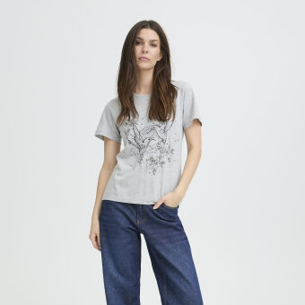 Pulz Jeans ( Dame )  - PULZ - PZADABELLE | T-SHIRT MEDIUM GREY MELANGE