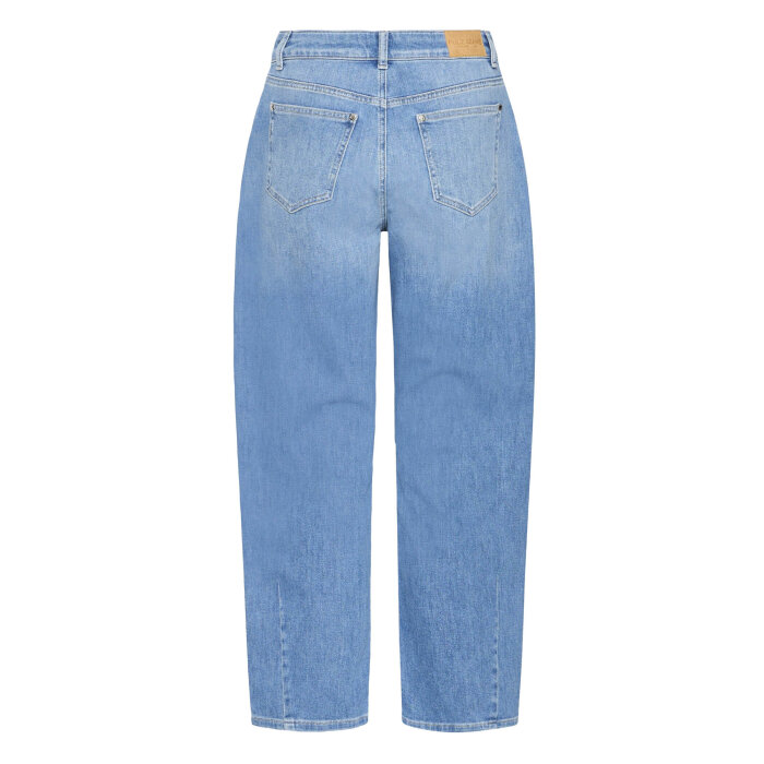 Pulz Jeans ( Dame )  - PULZ - PZANNI HW | JEANS BARREL LEG MEDIUM BLUE DENIM