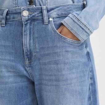 Pulz Jeans ( Dame )  - PULZ - PZANNI HW | JEANS BARREL LEG MEDIUM BLUE DENIM