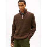 Tommy Hilfiger - Tommy Hilfiger - Fisherman rib zip mock | Strik Highland Khaki Tommy Hilfiger - Tommy Hilfiger - Fisherman rib zip mock | Strik Highland Khaki