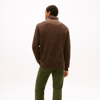 Tommy Hilfiger  - Tommy Hilfiger - Fisherman rib zip mock | Strik Highland Khaki