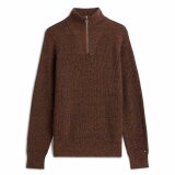 Tommy Hilfiger - Tommy Hilfiger - Fisherman rib zip mock | Strik Highland Khaki Tommy Hilfiger - Tommy Hilfiger - Fisherman rib zip mock | Strik Highland Khaki