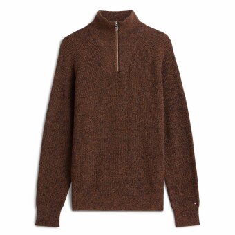 Tommy Hilfiger  - Tommy Hilfiger - Fisherman rib zip mock | Strik Highland Khaki