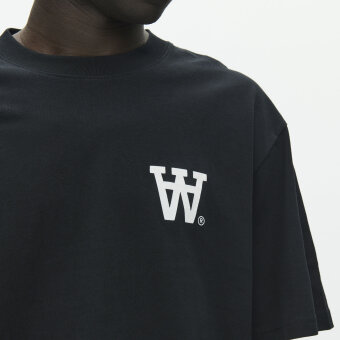 Double A by Wood Wood - Wood Wood - Liam AA chest tee | T-shirt Black White
