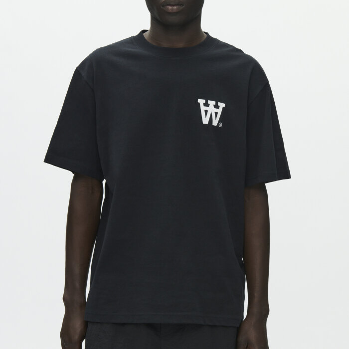 Double A by Wood Wood - Wood Wood - Liam AA chest tee | T-shirt Black White