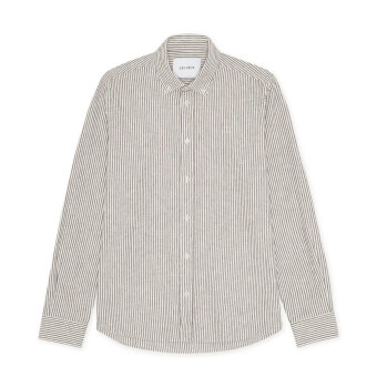 LES DEUX - Les Deux - Konrad striped shirt | Skjorte Teak Brown