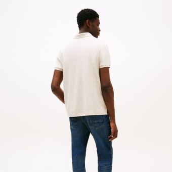 Tommy Hilfiger  - Tommy Hilfiger - Liquid cotton | Polo T-shirt Heathered Oatmilk 