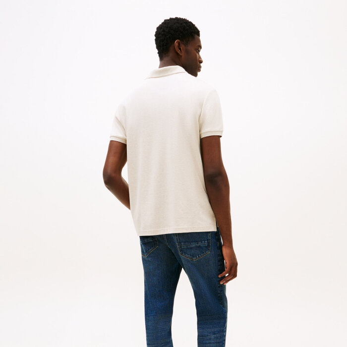 Tommy Hilfiger  - Tommy Hilfiger - Liquid cotton | Polo T-shirt Heathered Oatmilk 