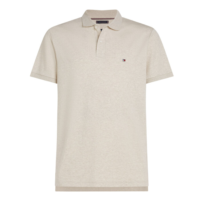 Tommy Hilfiger  - Tommy Hilfiger - Liquid cotton | Polo T-shirt Heathered Oatmilk 