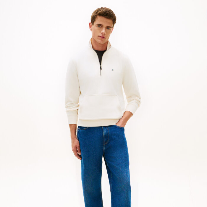Tommy Hilfiger  - Tommy Hilfiger - Terry new 1/4 zip | Sweatshirt Ivory Petal
