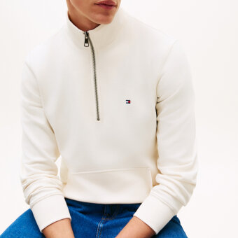 Tommy Hilfiger  - Tommy Hilfiger - Terry new 1/4 zip | Sweatshirt Ivory Petal