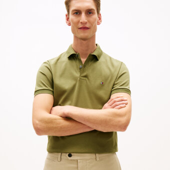 Tommy Hilfiger  - Tommy Hilfiger - Liquid cotton | Polo T-shirt Dark Artichoke