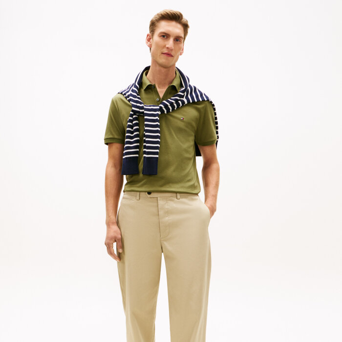 Tommy Hilfiger  - Tommy Hilfiger - Liquid cotton | Polo T-shirt Dark Artichoke