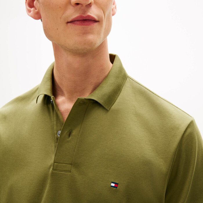 Tommy Hilfiger  - Tommy Hilfiger - Liquid cotton | Polo T-shirt Dark Artichoke