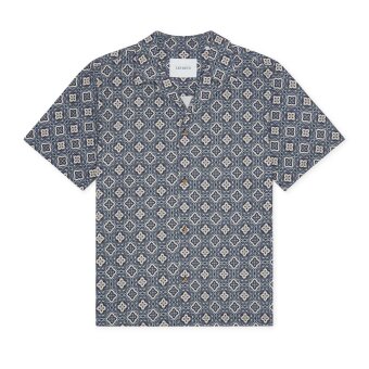LES DEUX - Les Deux - Lukas arabesque shirt | K/Æ Skjorte Blue Fog