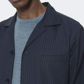 Matinique - Matinique - Landen | Overshirt Navy Pinstripe
