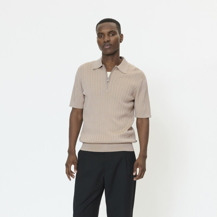 Matinique - Matinique - Polo knit | Polo t-shirt Plaza Taupe