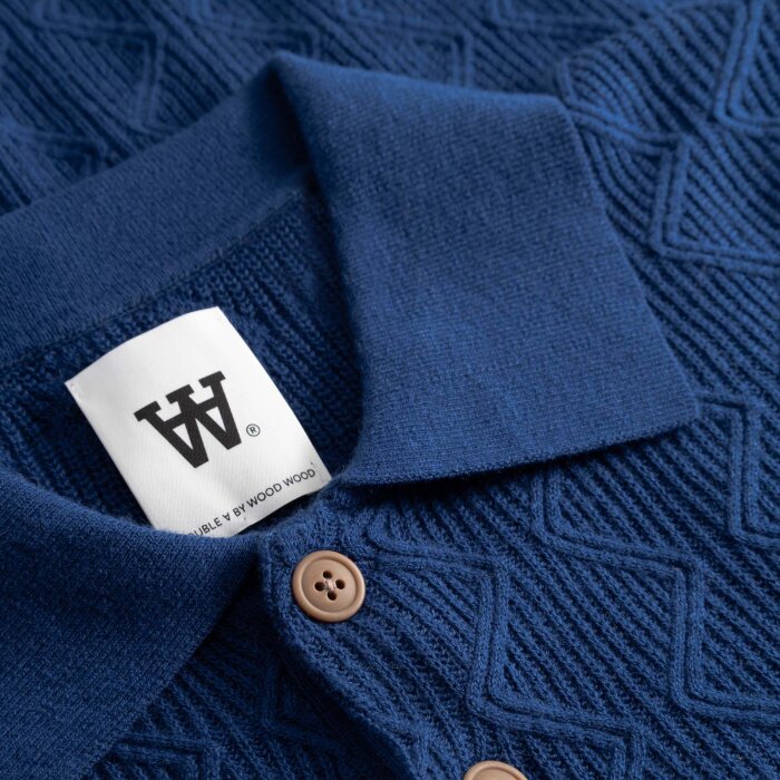 Double A by Wood Wood - Wood Wood - Lamin | Polo T-shirt Navy Peony