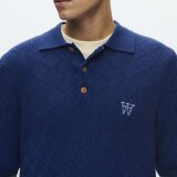 Double A by Wood Wood - Wood Wood - Lamin | Polo T-shirt Navy Peony Double A by Wood Wood - Wood Wood - Lamin | Polo T-shirt Navy Peony