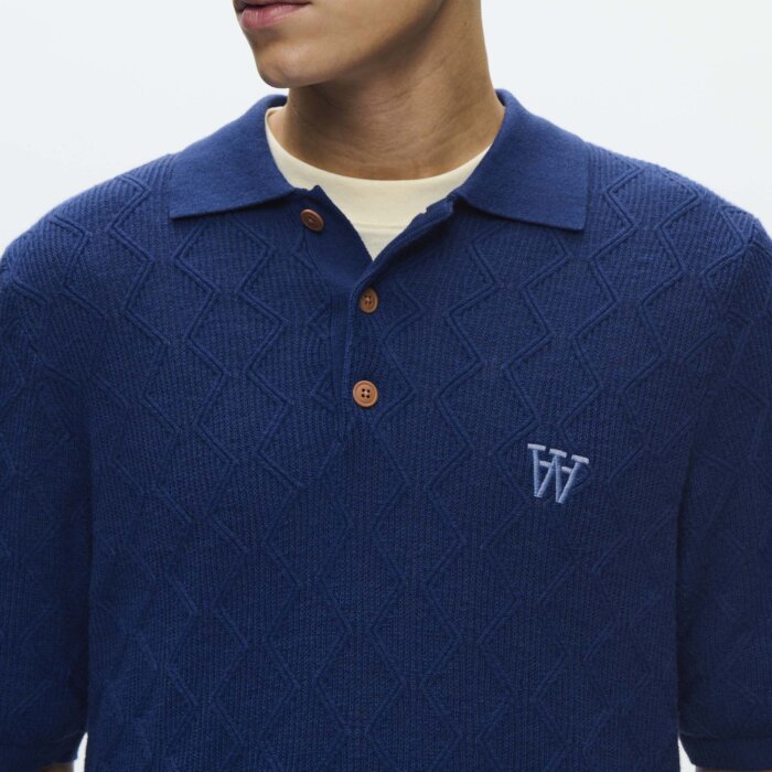 Double A by Wood Wood - Wood Wood - Lamin | Polo T-shirt Navy Peony