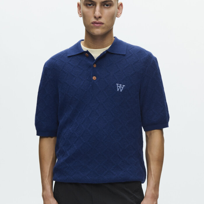 Double A by Wood Wood - Wood Wood - Lamin | Polo T-shirt Navy Peony