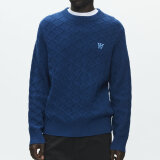 Double A by Wood Wood - Wood Wood - Lamin crew neck | Strik Navy Peony